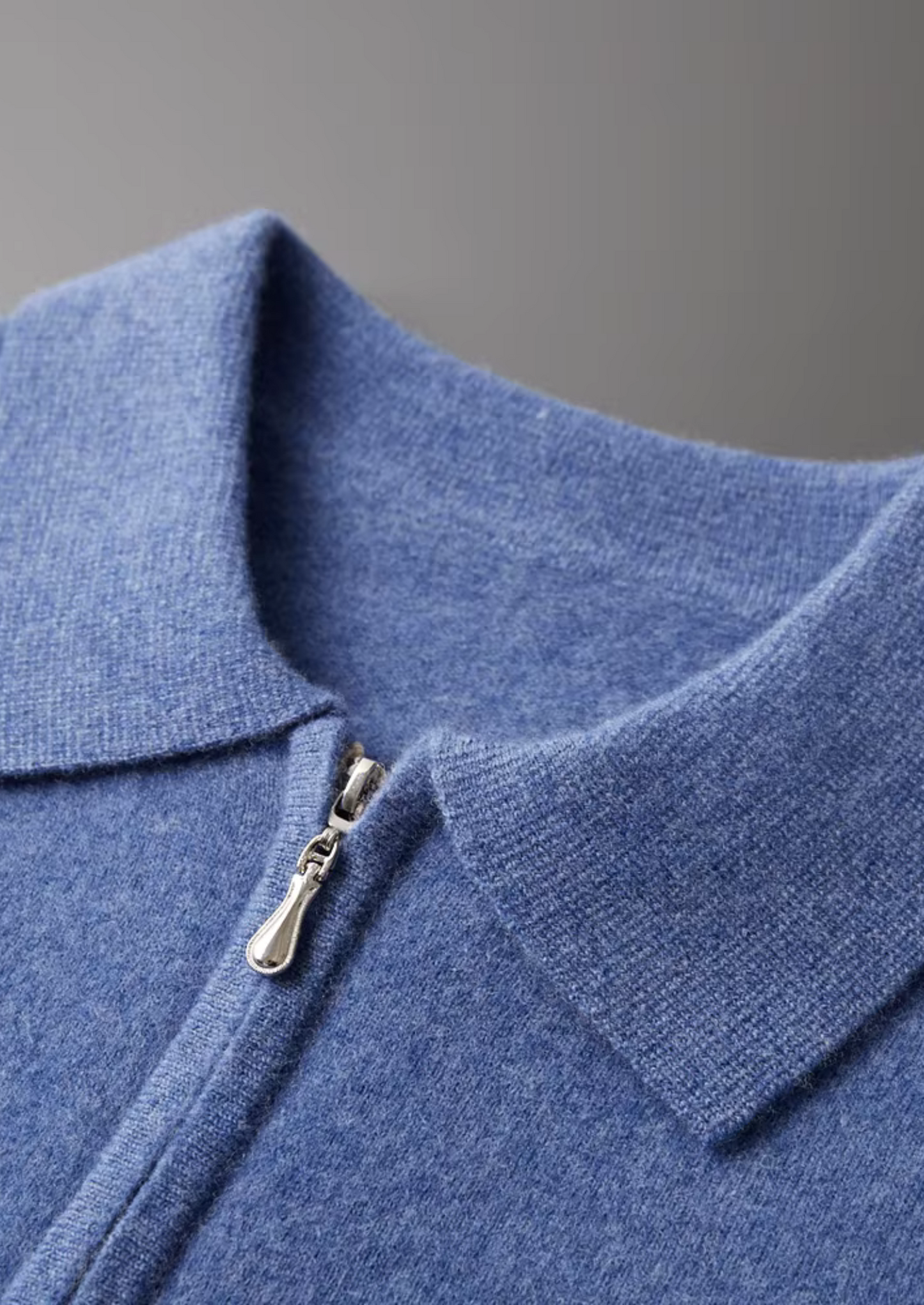 WOOL HALF ZIP POLO