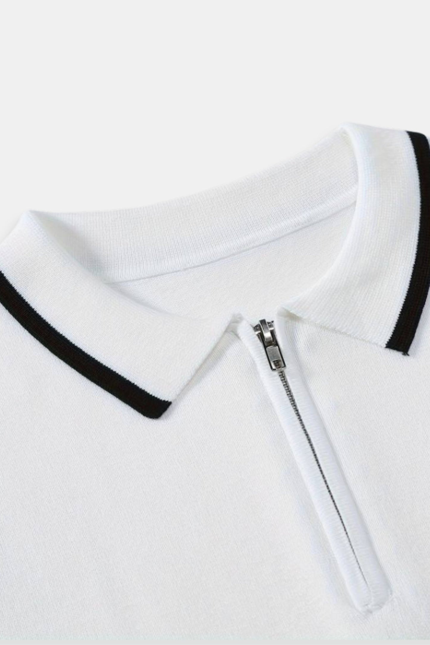 Knitted Quarter Zip Golf Polo
