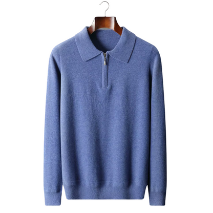 WOOL HALF ZIP POLO